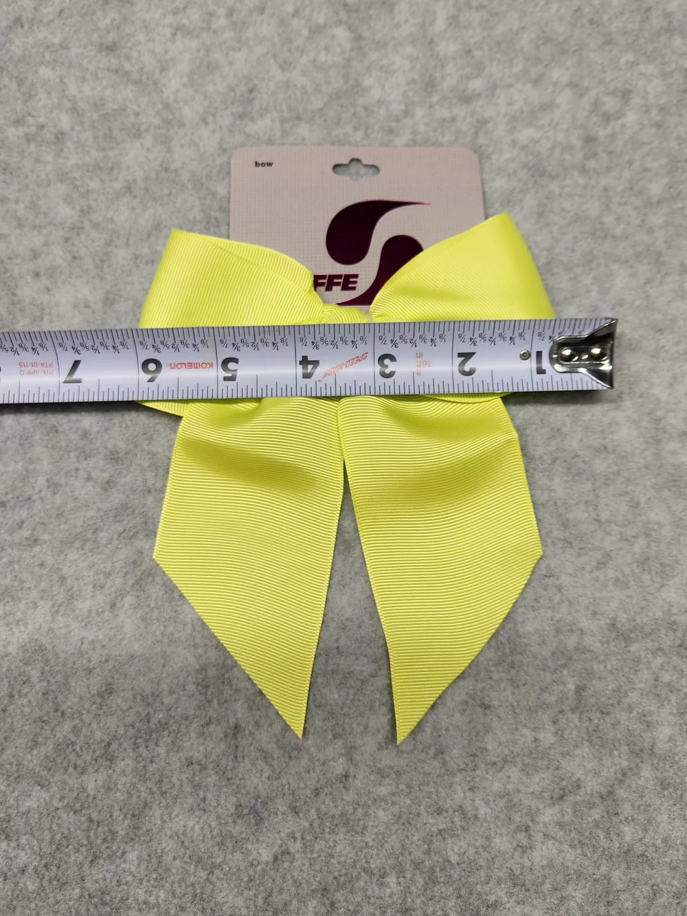 3 Pack-Soffe Neon Yellow Grosgrain Bow Hair Clip